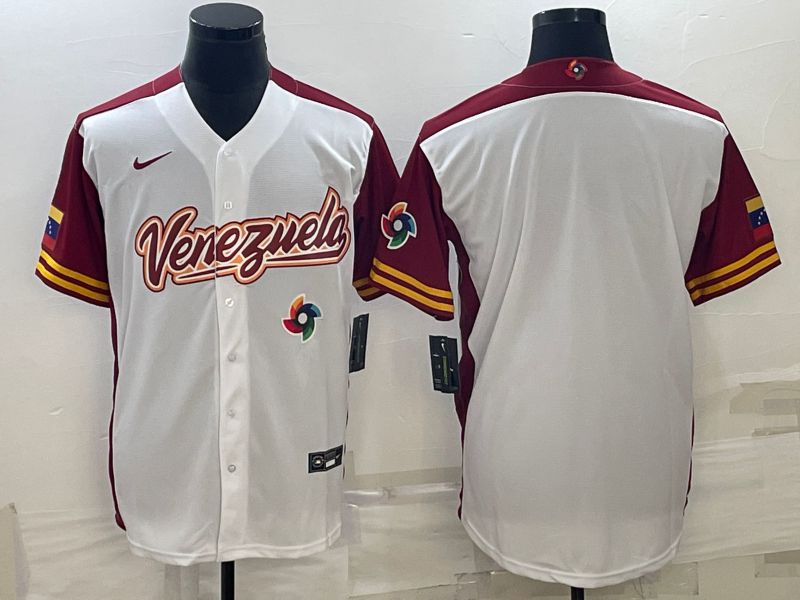 Men 2023 World Cub Venezuela Blank White Nike MLB Jersey7